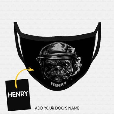 Personalized Dog Gift Idea - Dog Smoking And A Card On The Hat For Dog Lovers - Cloth Mask